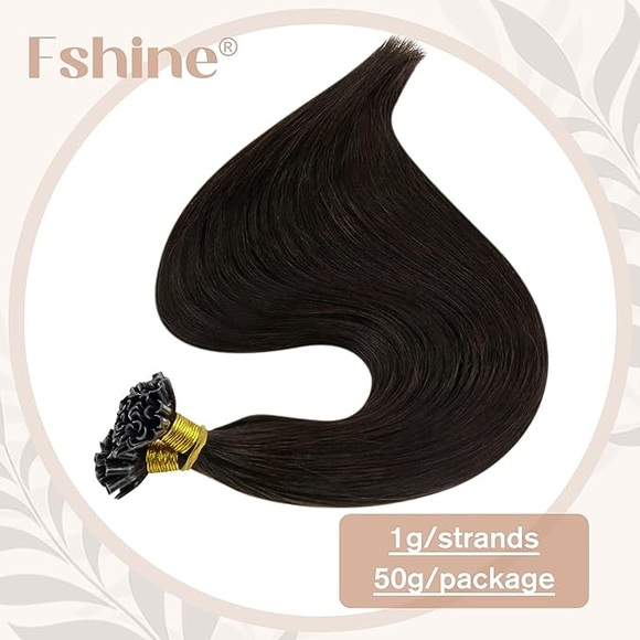 HUMAN HAIR Darkest Brown U-Tip Keratin Hair Extensions 22in 50g - Picture 4 of 13